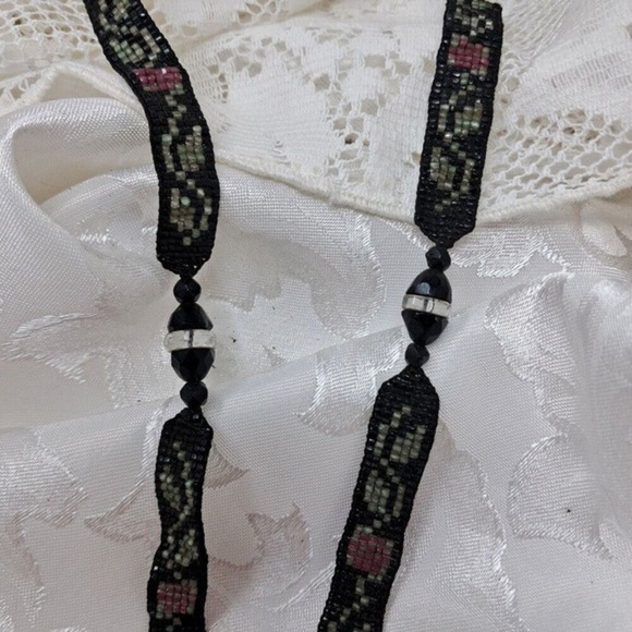 Vintage Beaded Necklace Purse Floral Rose Design Flapper‎ Style